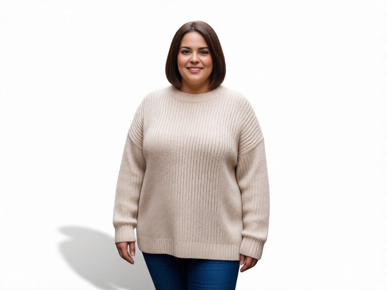AI Plus Size Fashion Background Tool: before and after