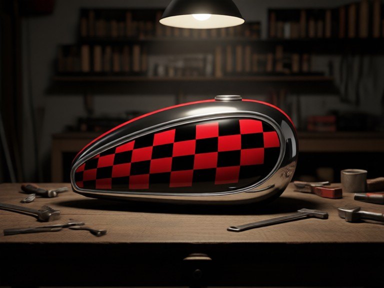 AI Motorcycle Tank Designer: before and after