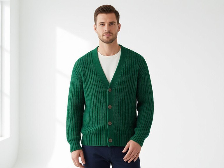 British adult male ai fashion model: before and after