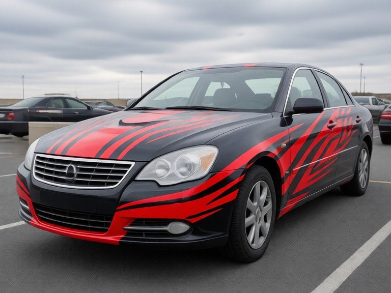 AI Car Racing Stripe Creator: before and after