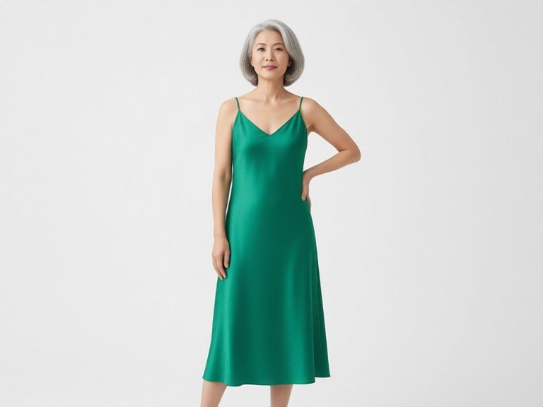 Korean old female ai fashion model: before and after