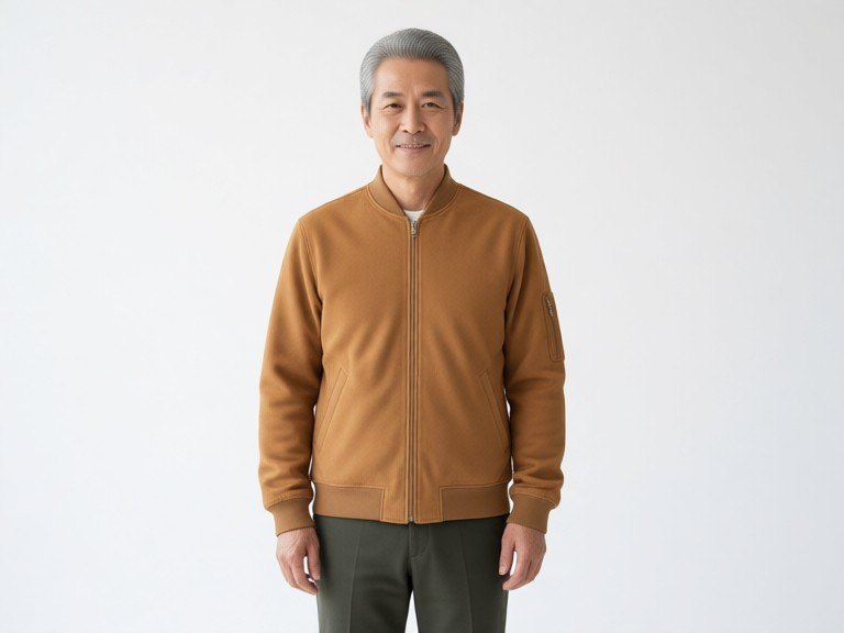 Korean old male ai fashion model: before and after