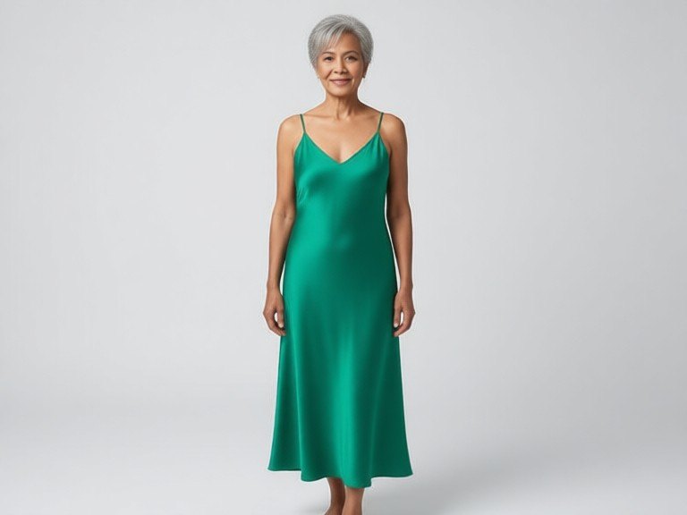 Malaysian old female ai fashion model: before and after