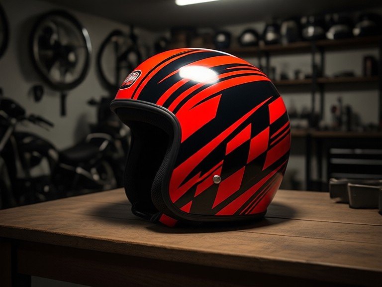 AI Motorcycle Helmet Designer: before and after