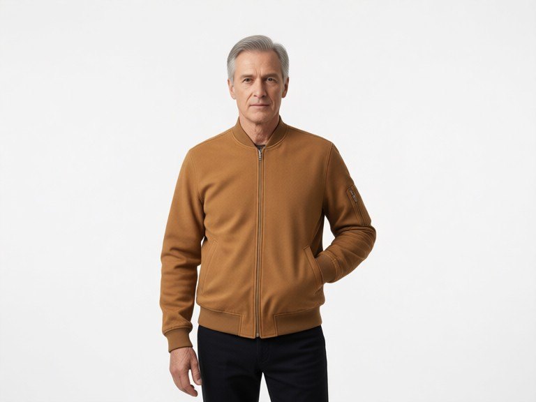 Russian old male ai fashion model: before and after