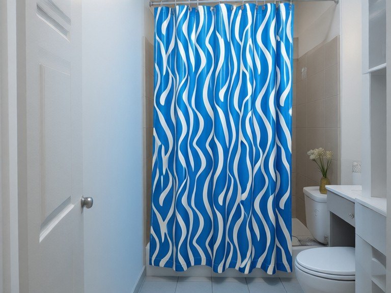 AI Shower Curtain Designer: before and after