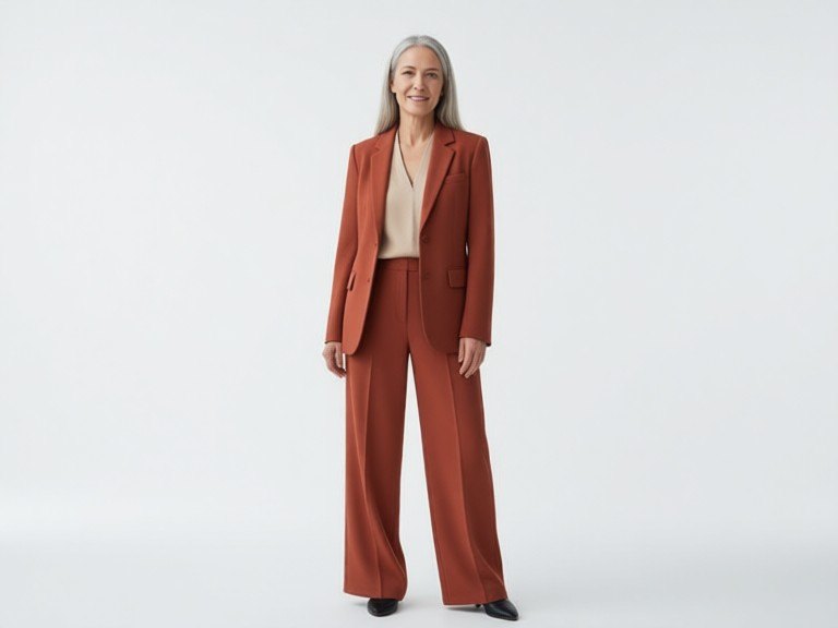 Swedish old female ai fashion model: before and after