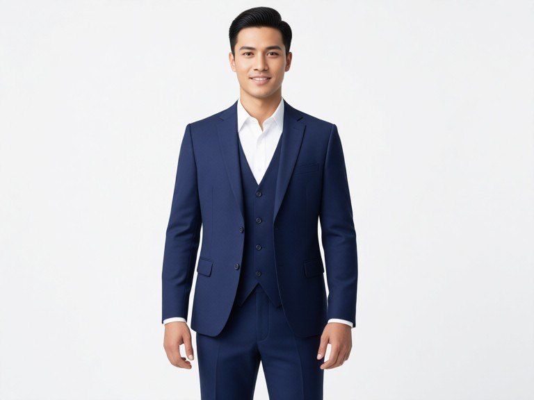 Thai young male ai fashion model: before and after