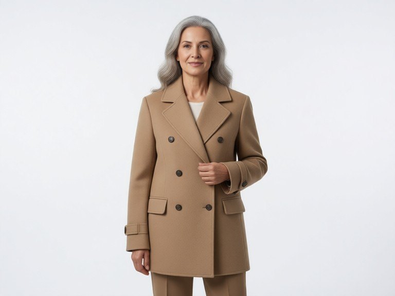 Turkish old female ai fashion model: before and after
