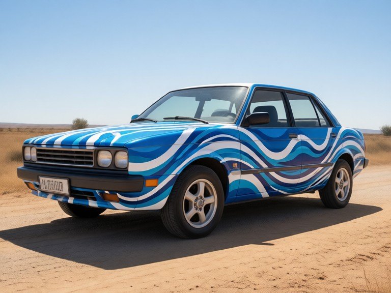 AI Vehicle Decal Designer: before and after