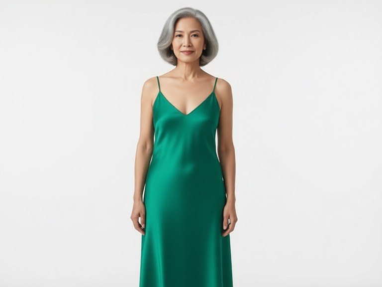 Vietnamese old female ai fashion model: before and after